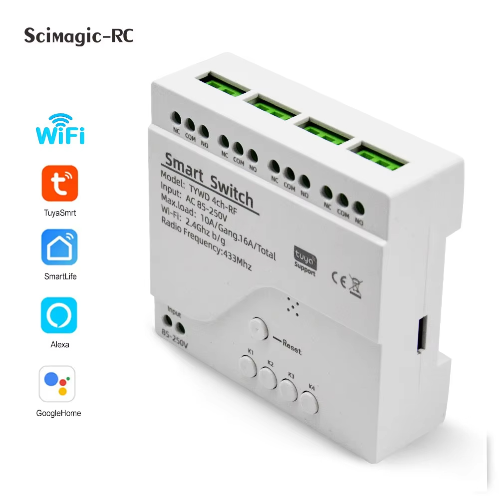 Relay Module 4 Channel - Умный переключатель Tuya, 4-канальный релейный модуль,