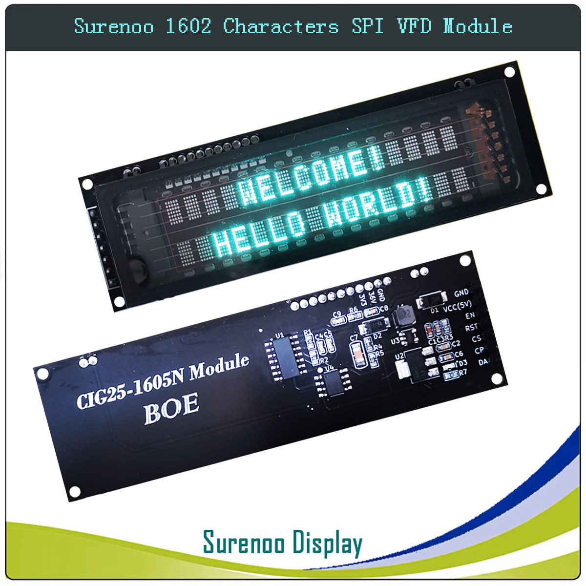Lcd 1602 - Дисплейный модуль Surenoo 7P Serial SPI